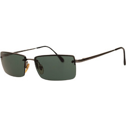 Persol PO2194S 513/71 Ανδρικά Γυαλιά Ηλίου Ορθογώνια Μεταλλικά Μαύρα με Πράσινο Καθρέπτη Φακό