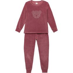 Minerva Bear Παιδική Πιτζάμα Βελουτέ Χειμωνιάτικη Ροζ 90-62192-865