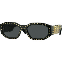 Versace VE4361 5397/87 Γυναικεία Γυαλιά Ηλίου Ορθογώνια Κοκάλινα Μαύρα με Μαύρο Polarized Φακό