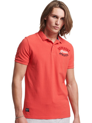 Superdry Vintage Superstate Ανδρική Αθλητική Μπλούζα Polo Ροζ M1110349A-8TK