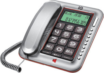 Ενσύρματο Τηλέφωνο IQ DT-890CID Ενσύρματο Τηλέφωνο με Ανοιχτή Ακρόαση για Ηλικιωμένους Ασημί