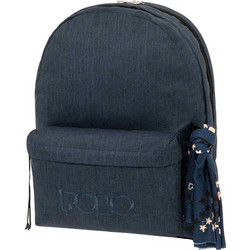 Polo Original Double Scarf Σχολική Τσάντα Πλάτης Γυμνασίου - Λυκείου Navy Μπλε 901235-5101