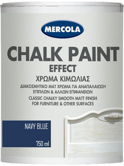 Mercola Chalk Paint Effect Χρώμα Κιμωλίας Μπλε Navy Blue 750ml