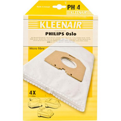Kleenair PH-4 Σακούλες Σκούπας 4τμχ Συμβατές με Σκούπα Philips