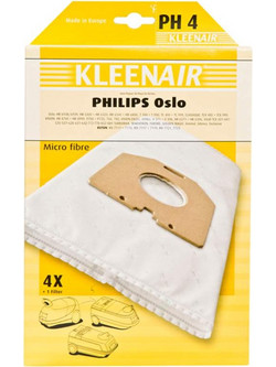 Kleenair PH-4 Σακούλες Σκούπας 4τμχ Συμβατές με Σκούπα Philips