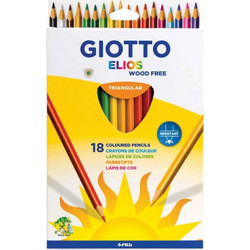 Giotto Elios Wood Free Triangular Ξυλομπογιές Σετ 18τμχ