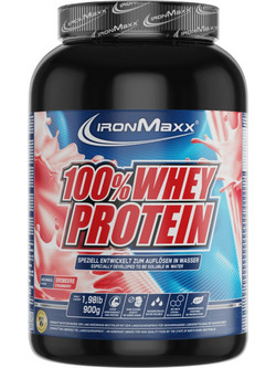 Ironmaxx 100% Whey Strawberry Πρωτεΐνη Ορού Γάλακτος Χωρίς Γλουτένη 900gr