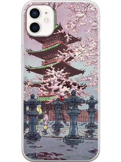 Θήκη Ukiyo-e - Cherry Blossom iPhone 12 mini Flexible TPU (Διάφανη Σιλικόνη)
