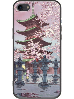 Θήκη Ukiyo-e - Cherry Blossom iPhone 8 Black TPU (Μαύρη Σιλικόνη)