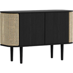 Μπουφές Treasures Venetian Cane 5106C5106-3 109x43x75cm Black Oak-Beige Umage Ατσάλι,Ξύλο