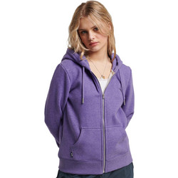 Superdry Γυναικεία Ζακέτα Φούτερ Μακριά με Κουκούλα και Φερμουάρ Μωβ W2012047A-1BF