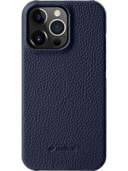 Θήκη iPhone 15 Pro MELKCO Πλάτη Shock-Proof από Premium αυθεντικό δέρμα Genuine Cowhide μπλε σκούρο