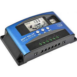 50Α Ρυθμιστής Φόρτισης MPPT Διπλo USB οθόνη LCD 12V 24V ρυθμιστής φορτιστή ηλιακού πάνελ