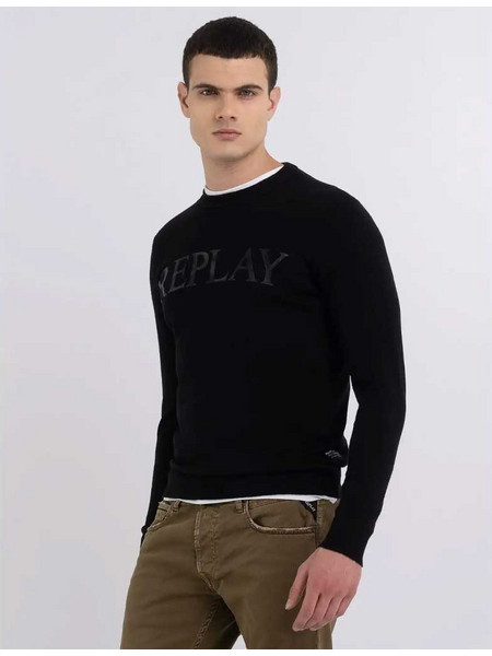 REPLAY SWEATER IN COTTON AND CASHMERE WITH PRINT...