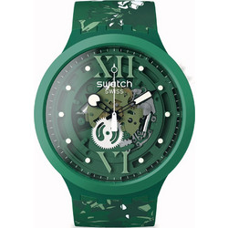 Swatch Camoflower Γυναικείο Ρολόι με Πράσινο Μεταλλικό Μπρασελέ SB05G104