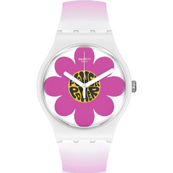 Swatch Γυναικείο Ρολόι με Ροζ Καουτσούκ Λουράκι SO32M104