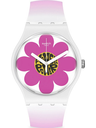 Swatch Γυναικείο Ρολόι με Ροζ Καουτσούκ Λουράκι SO32M104