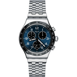 Swatch Boxengasse Ανδρικό Ρολόι Χρονογράφος με Ασημί Μεταλλικό Μπρασελέ YVS423G