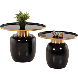 HomeMarkt Frynx Βοηθητικά Τραπεζάκια Στρογγυλά Μεταλλικά 2τμχ HM9662