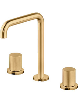 Eurorama OSO Μπαταρία Νιπτήρα Θερμομικτική 3 οπών Light Gold Brushed 178331-201