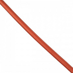 GloboStar(R) 77603 Στρογγυλό Υφασμάτινο Καλώδιο 1m 2 x 0.75mm Κεραμιδί Κόκκινο