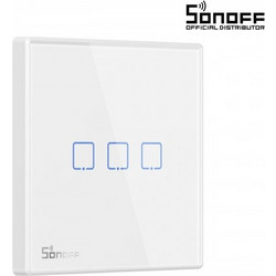 GloboStar(R) 80067 SONOFF T2EU3C-RF - 433MHz Wireless Smart Wall Touch Button Switch 3 Way - RF Series