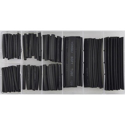 ΣΕΤ Μαύροι Σωλήνες Συρρίκνωσης Sonic, Shrinking tube assortment. 127-piece set