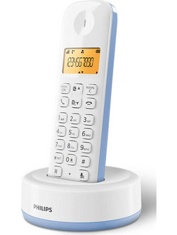 Philips D1601S/34 Ασύρματο Τηλέφωνο Λευκό Γαλάζιο