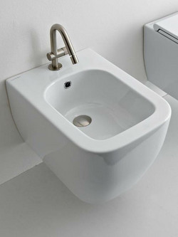 Λεκάνη Μπιντέ Κρεμαστή Scarabeo Teorema Slim 5127-300 52 εκ. Λευκή Τετραγωνισμένη Πορσελάνης