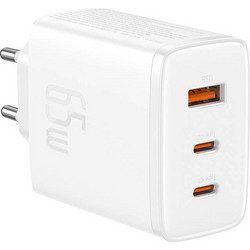 Baseus OS-Cube Pro Φορτιστής Χωρίς Καλώδιο με Θύρα USB-A & 2 Θύρες USB-C 65W Power Delivery & Quick Charge 3.0 White