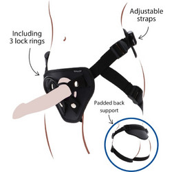 ToyJoy Get Real Deluxe Harness Strap On Μαύρο