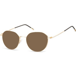 Sunoptic SB-928D Ανδρικά Γυαλιά Ηλίου Στρογγυλά Μεταλλικά Χρυσό με Καφέ Polarized Φακό