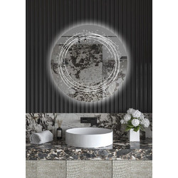 GlamMirrors GM14c-N-p90 Στρογγυλός Καθρέπτης Μπάνιου LED Φ90cm*4cm