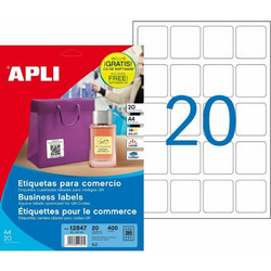 Ετικέτες για Εκτυπωτή Apli 45 x 45 mm 20 Φύλλα A4 Λευκό 210 x 297 mm