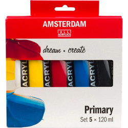 Royal Talens Amsterdam Primary Σετ Ακρυλικά Χρώματα Ζωγραφικής 120ml 5τμχ