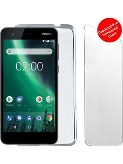 Volte-Tel Combo Nokia 2 5.0'' Tempered 0.30 + Θηκη Slimcolor WHITE