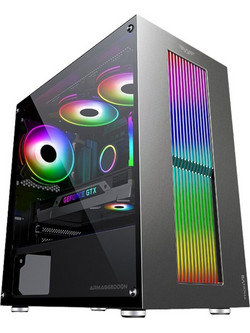 Armaggeddon Tron VII Black Gaming Micro Tower Κουτί Υπολογιστή με Πλαϊνό Παράθυρο