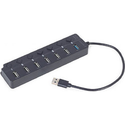 Gembird UHB-U3P1U2P6P-01 USB Hub 3.0 USB-A με 7 Θύρες USB-A