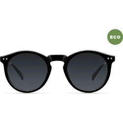 Meller Kubu All Black Ανδρικά Γυαλιά Ηλίου Στρογγυλά Κοκάλινα Μαύρα με Μαύρο Polarized Φακό