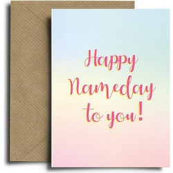 Ευχετήρια Κάρτα Happy Nameday ΠΟΛΥΧΡΩΜΟ