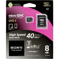 Sony microSDHC 8GB Class 10 UHS-I 40MB + Adapter