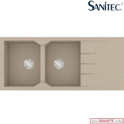 Sanitec Ultra Granite 800 Επικαθήμενος Νεροχύτης Γρανίτη Αντιστρεφόμενος Ματ Sabbia 116x50cm