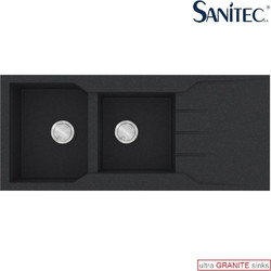 Sanitec Ultra Granite 801 Επικαθήμενος Νεροχύτης Γρανίτη Αντιστρεφόμενος Ματ Grafite 116x50cm