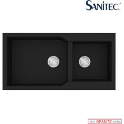 Sanitec Ultra Granite 803 Υποκαθήμενος Νεροχύτης Γρανίτη Αντιστρεφόμενος Ματ Nero 98x50cm