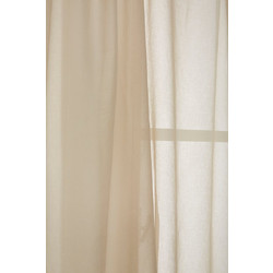 WhiteEgg Κουρτίνα Γάζα με Τρέσα 270x280 K0101-9 Beige