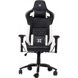 Serioux Theon Καρέκλα Gaming Δερματίνης με Ρυθμιζόμενα Μπράτσα Μαύρη Λευκή X-GC01-A4-W