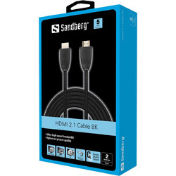 Sandberg Καλώδιο HDMI 2.1 HDMI Male to HDMI Male 2m Black
