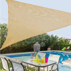Πανί σκίασης τριγωνικό μπεζ HDPE 3,50x3,50x3,50 m
