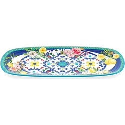 Πιατέλα Σερβιρίσματος Flower & Lemon 28190952 39,5x16,5x2,5cm Multi Guzzini Μελαμίνη