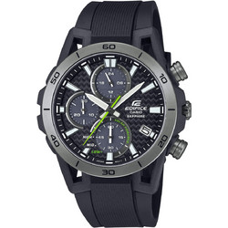 Casio Edifice Ανδρικό Ρολόι Χρονογράφος Solar με Μαύρο Καουτσούκ Λουράκι EFS-S640PB-1AVUEF